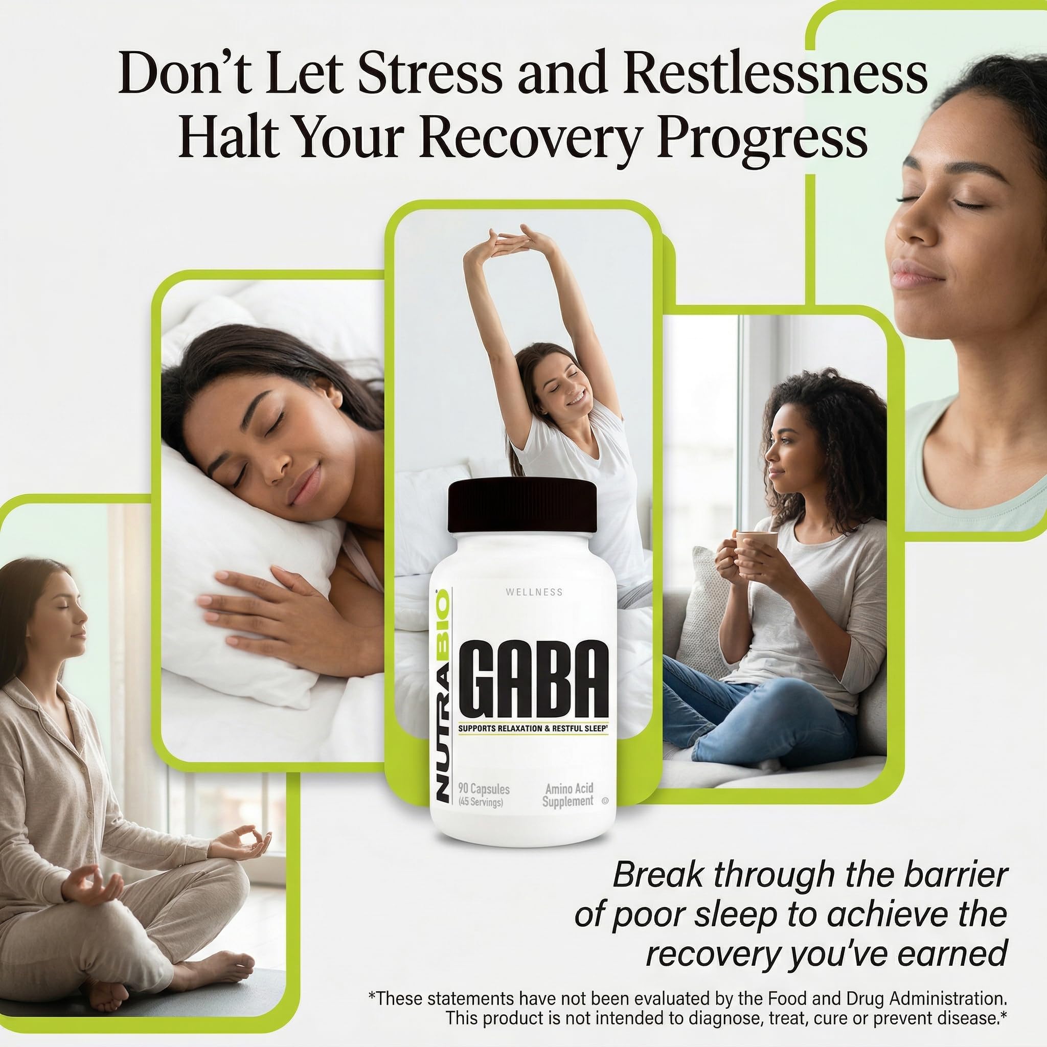 NutraBio 100% Pure GABA Supplement (Gamma-Aminobutyric Acid), 500mg - May Help with Healthy Sleep and Relaxation, 90 Capsules - Image 5