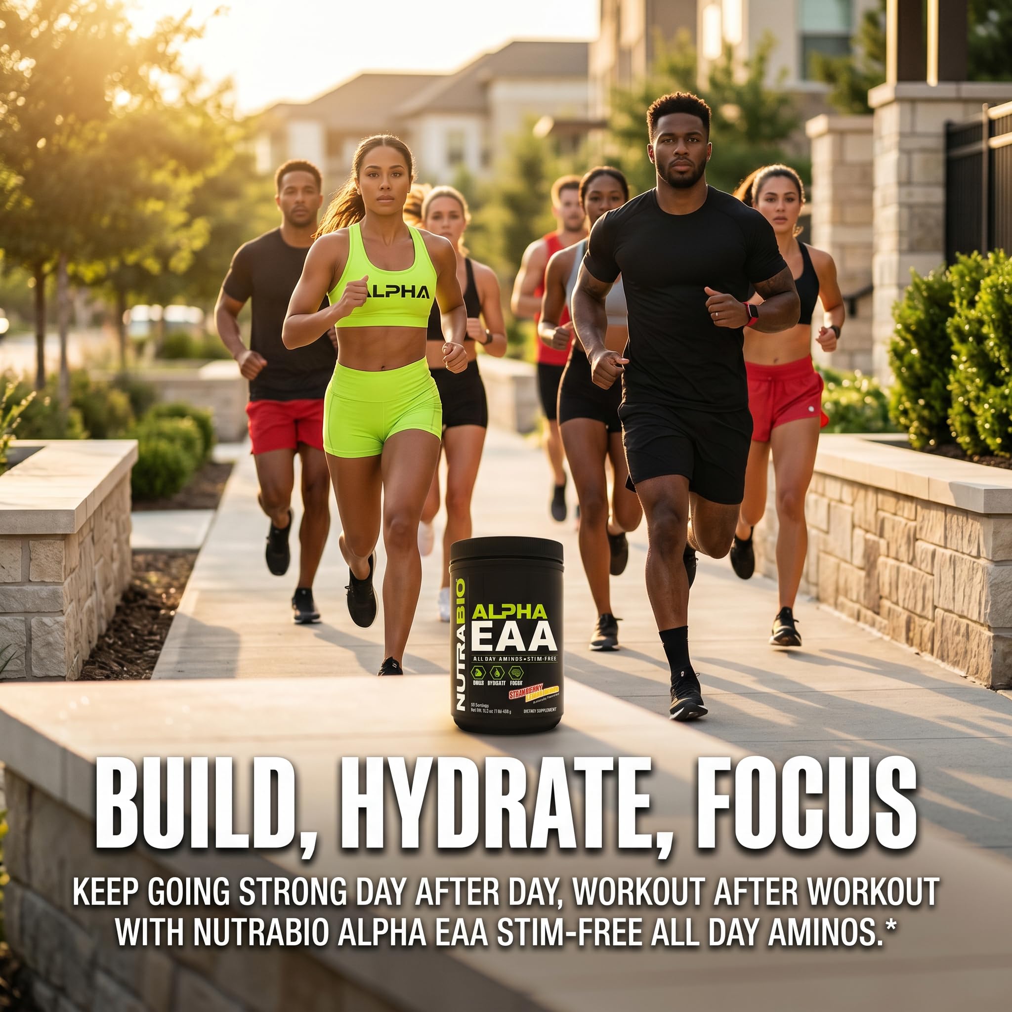 NutraBio Alpha EAA - All-Day Amino Acids for Muscle Growth and Hydration - Essential Amino Acids with Nootropics & Adaptogens- Full Spectrum EAA BCAA Powder - 30 Servings - Strawberry Lemon - Image 6