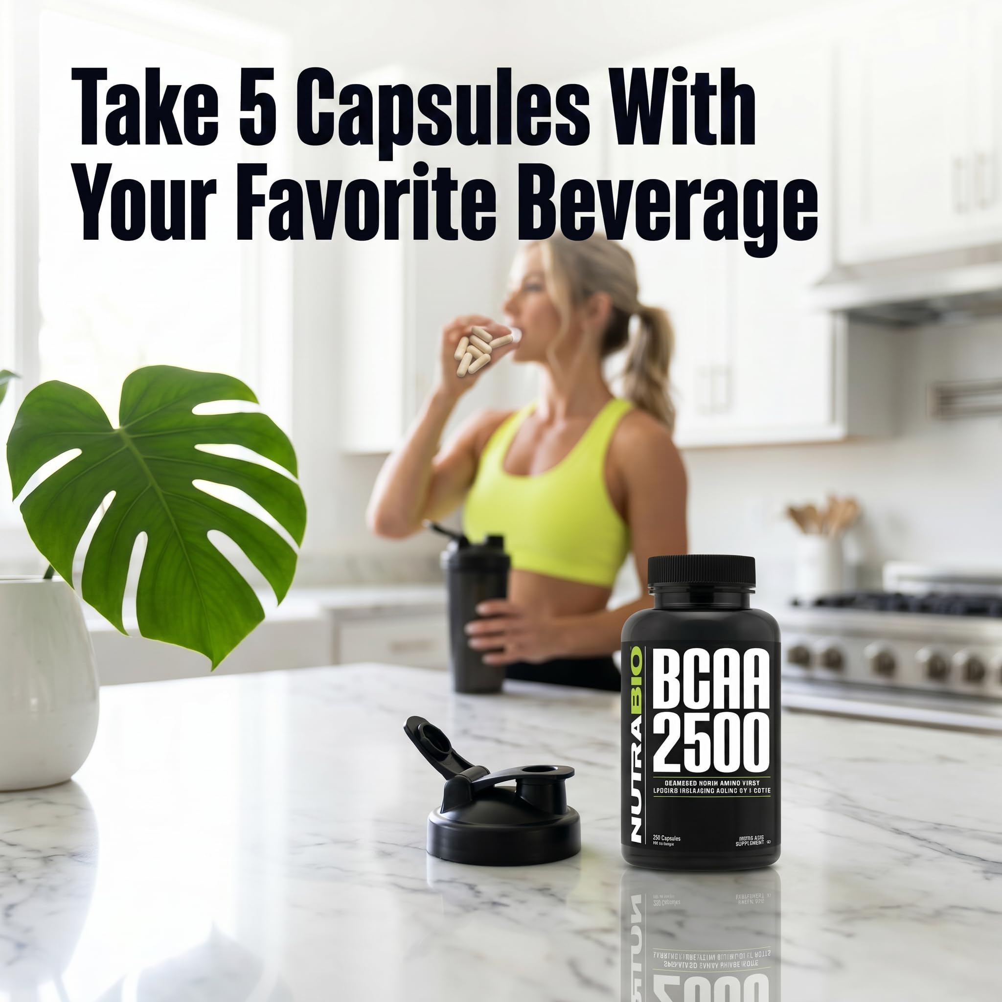 NutraBio – BCAA 2500 – Branched Chain Amino Acids – Support New Muscle Growth and Prevent Muscle Breakdown – 250 Capsules - Image 8