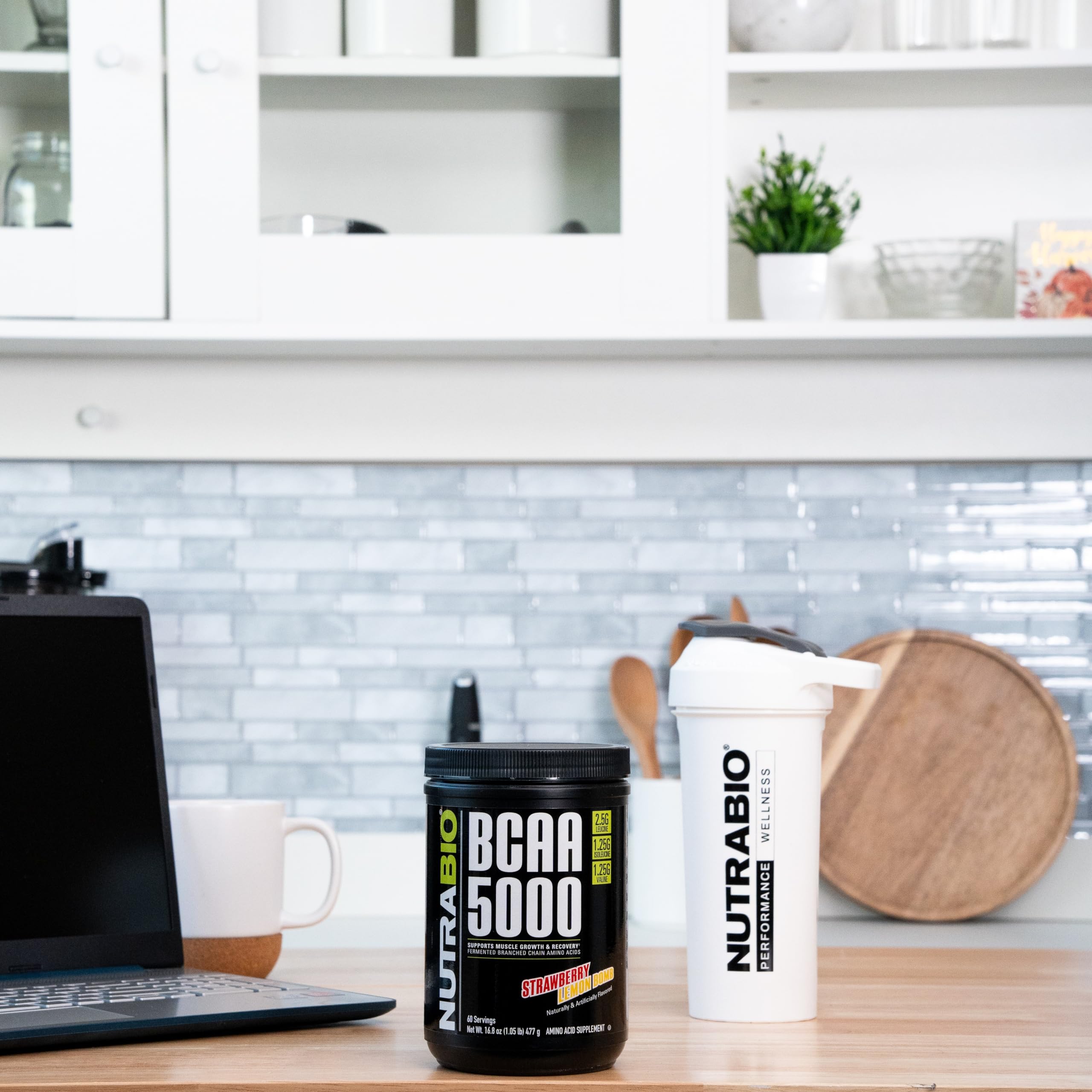 NutraBio BCAA 5000 Powder - Vegan Fermented BCAAs - Supports Lean Muscle Growth, Recovery, Endurance - 60 Servings - Strawberry Lemon Bomb - Image 5