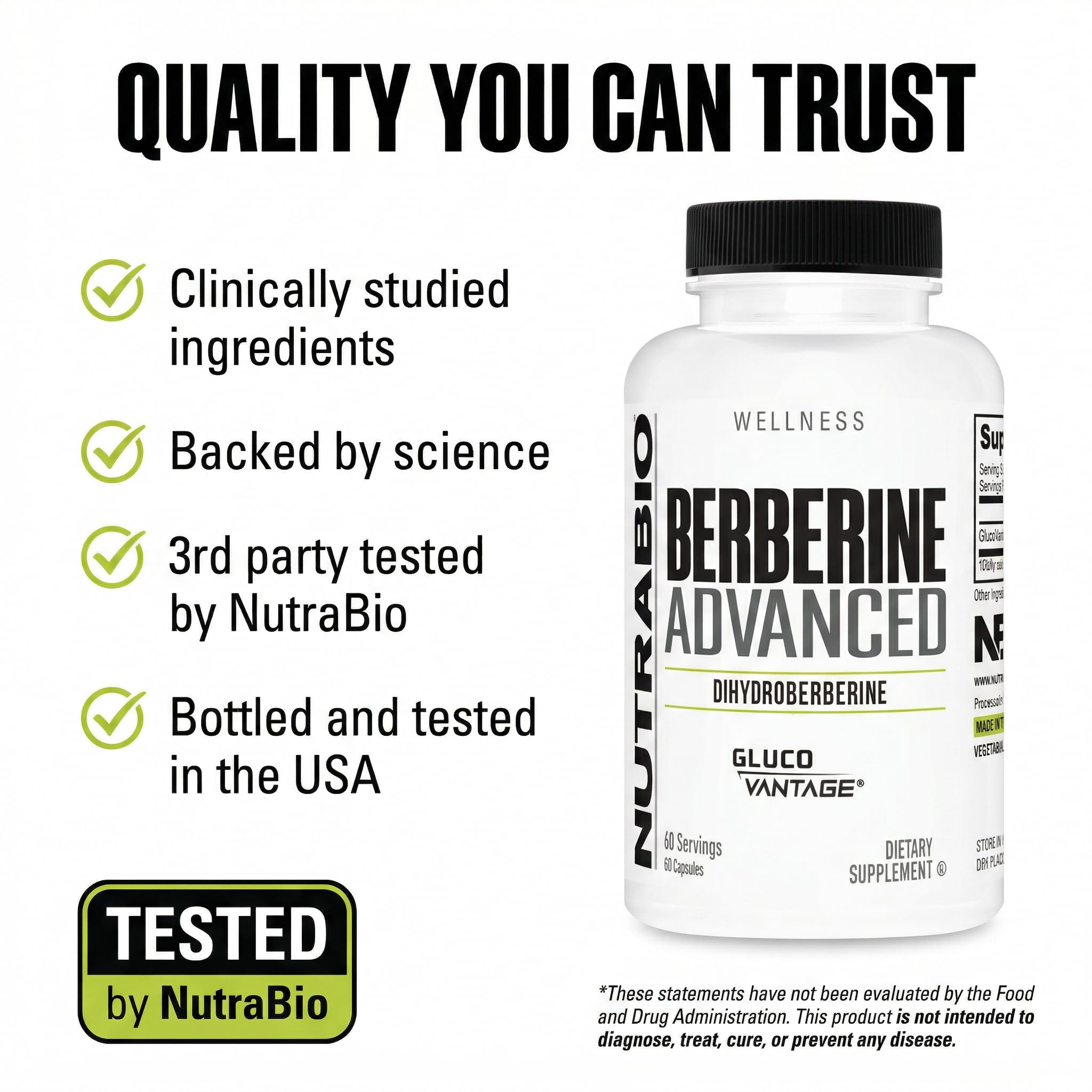 NutraBio Berberine Advanced Supplement (Dihydroberberine), 200 mg - Provides Advanced Absorption Carbohydrate Tolerance Support, 60 Caps - Image 7