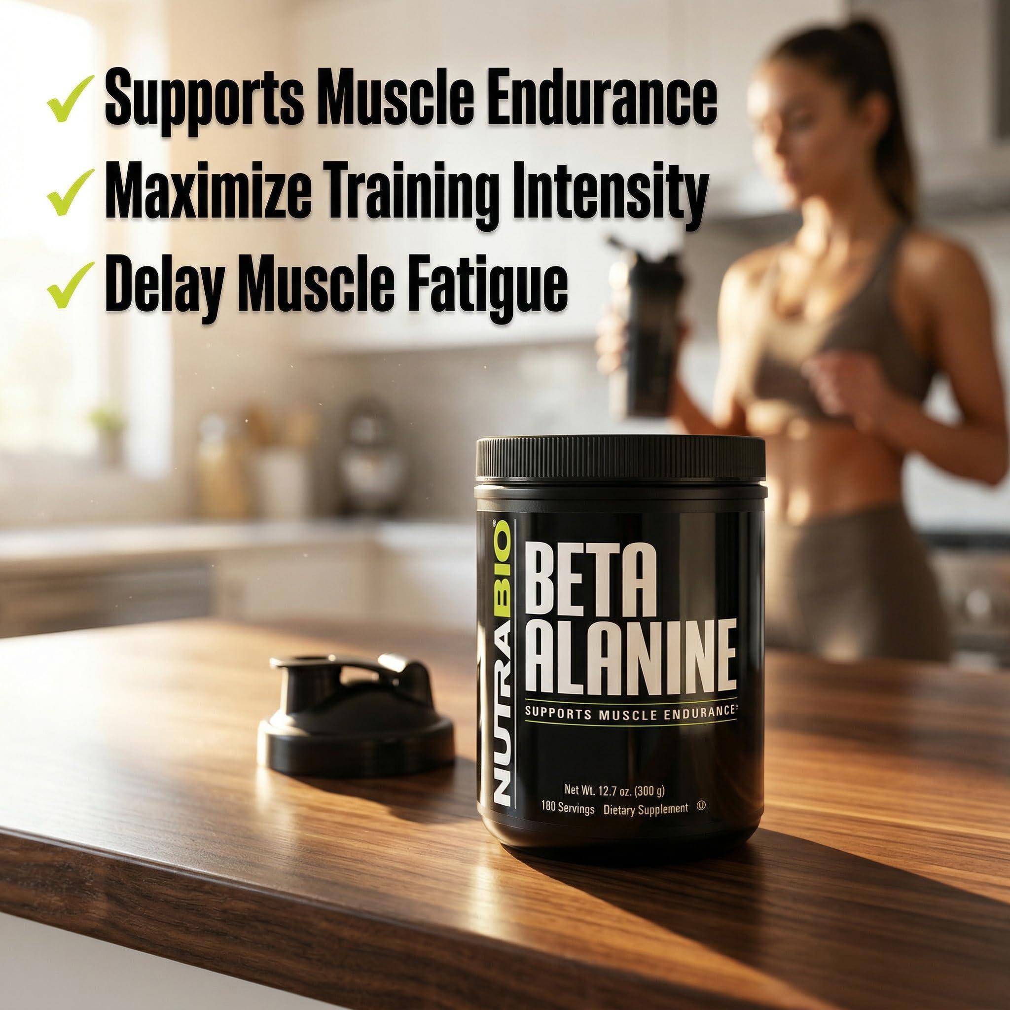 NutraBio Beta Alanine Pre-Workout Supplement - Beta Alanine Powder- 360g Powder - Image 5
