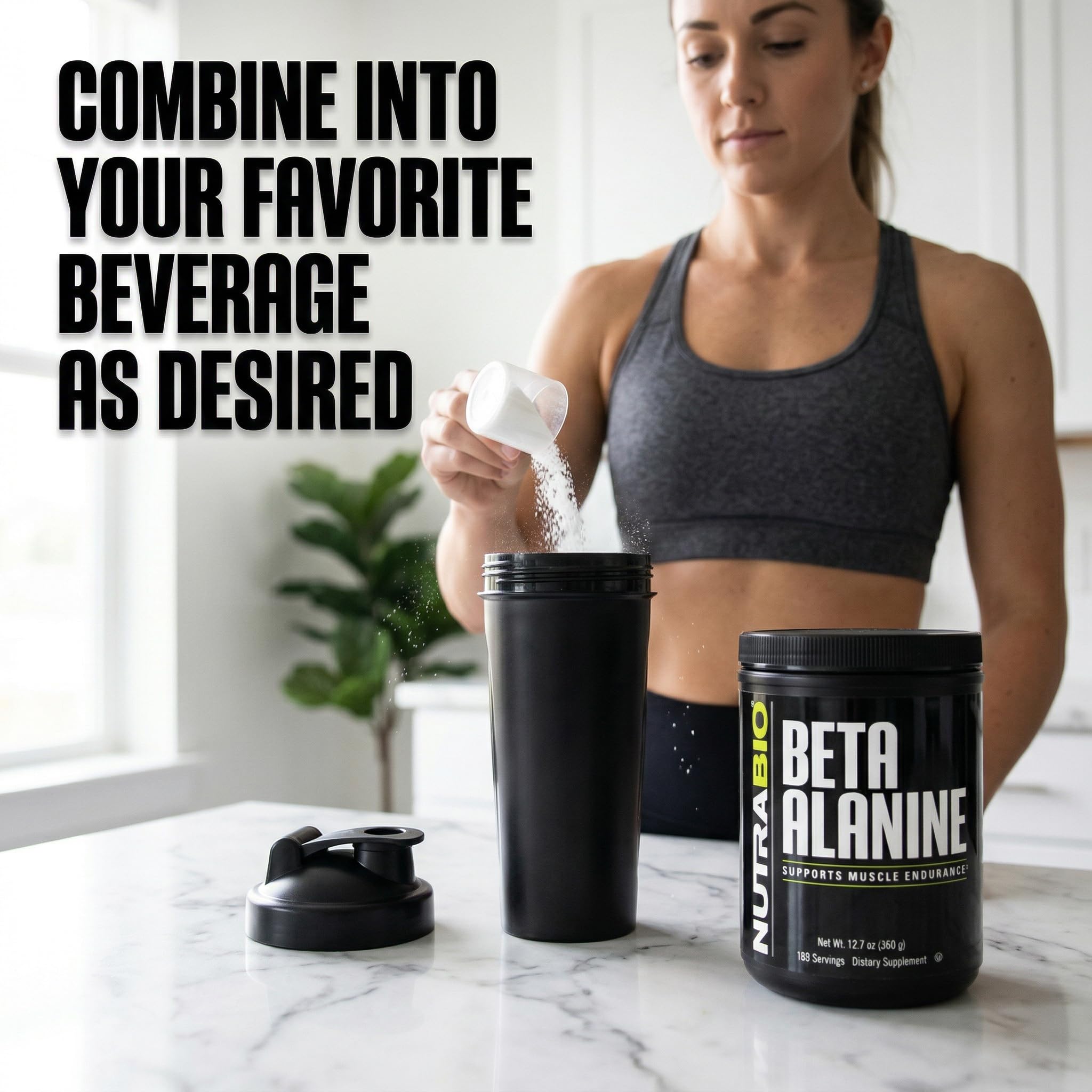 NutraBio Beta Alanine Pre-Workout Supplement - Beta Alanine Powder- 360g Powder - Image 7