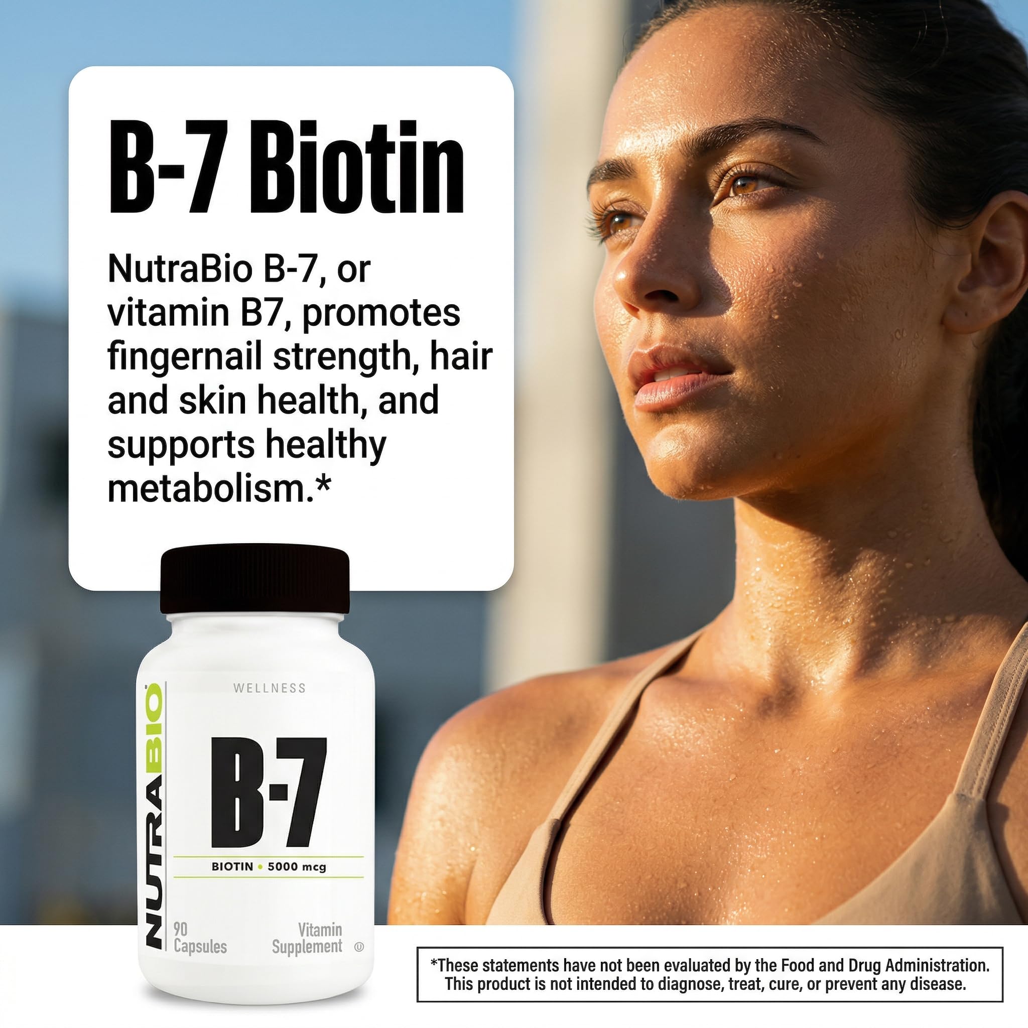 NutraBio Biotin (Vitamin B-7) Supplement, 5000mcg - May Help Promote Healthy Hair, Skin, and Nails, 90 Vegetable Capsules - Image 3