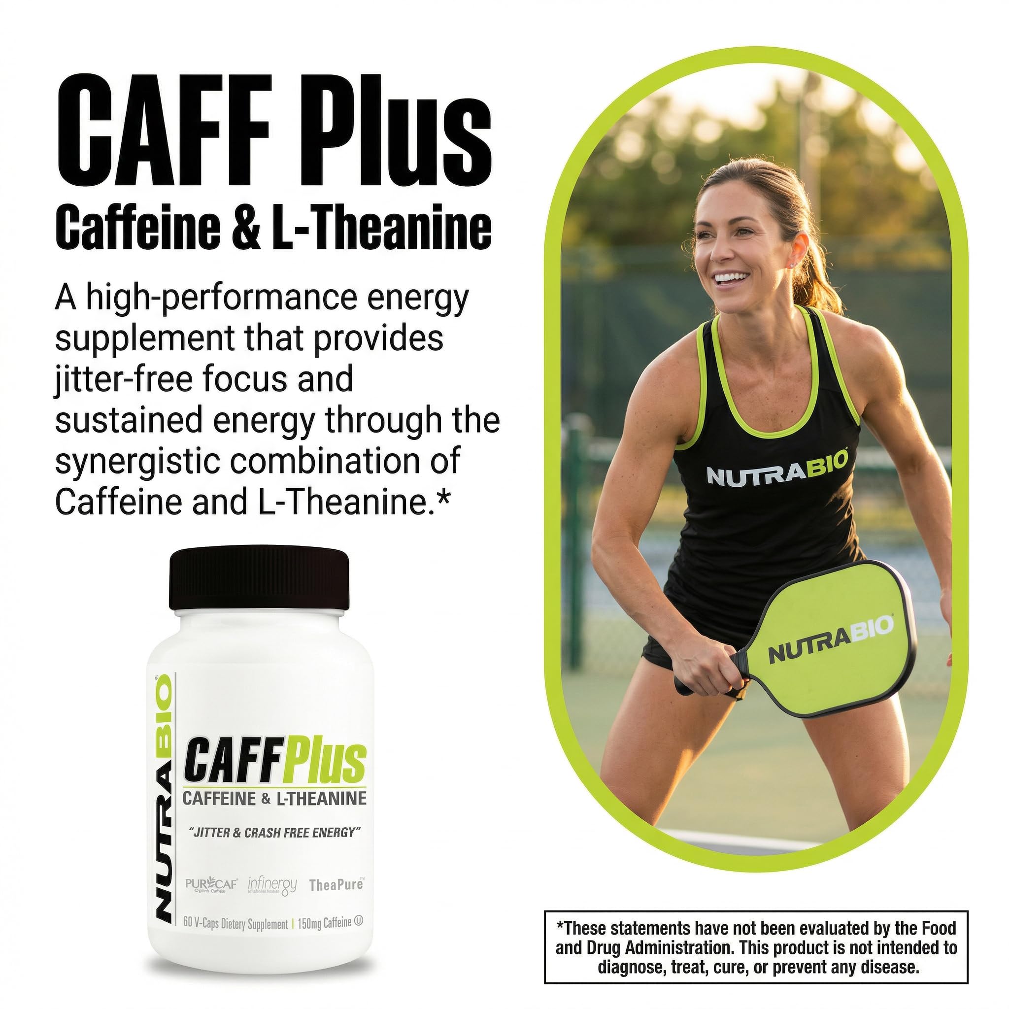 NutraBio CaffPlus, Dual Source Caffeine with Theanine for Healthy Energy Boost - 60 Vegetable Capsules - Image 5