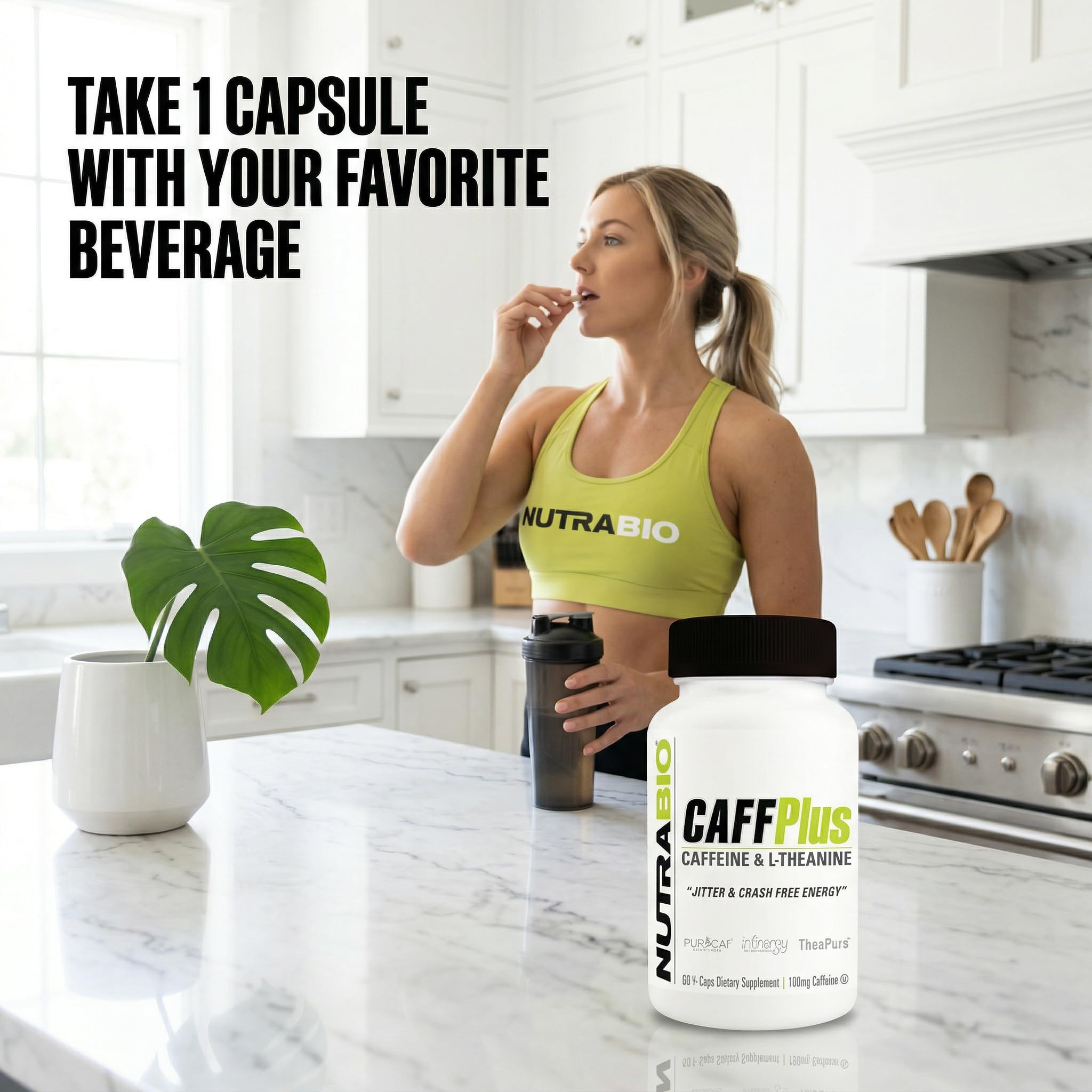 NutraBio CaffPlus, Dual Source Caffeine with Theanine for Healthy Energy Boost - 60 Vegetable Capsules - Image 7