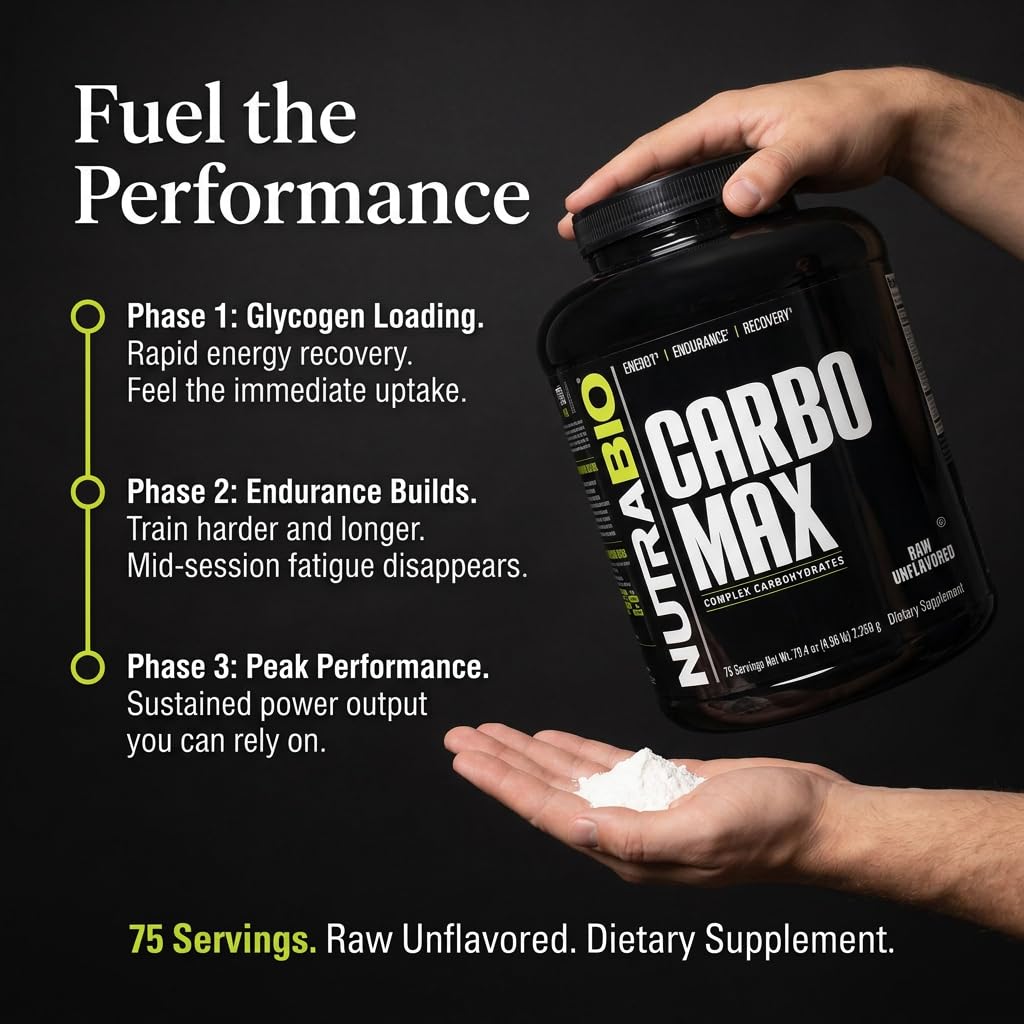 NutraBio CarboMax Maltodextrin Powder - Carbohydrate Powder for Sustained Energy - Calorie Rich for Muscle and Weight Gain - Unflavored - 5 Pounds, 75 Servings - Image 6