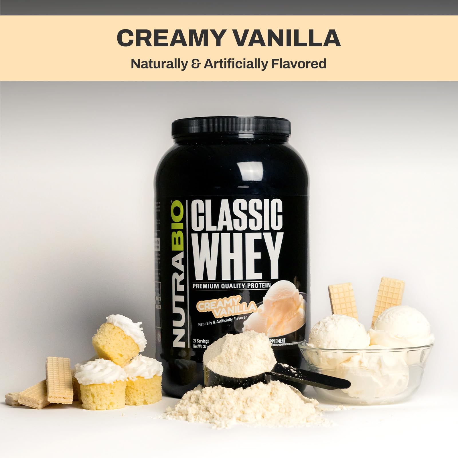 NutraBio Classic Whey Protein Powder- 25G of Protein Per Scoop - Full-Spectrum Amino Acid Profile - No Fillers, Artificial Colors, Preservatives - Low Glycemic Index - Creamy Vanilla, 2 Pounds - Image 3