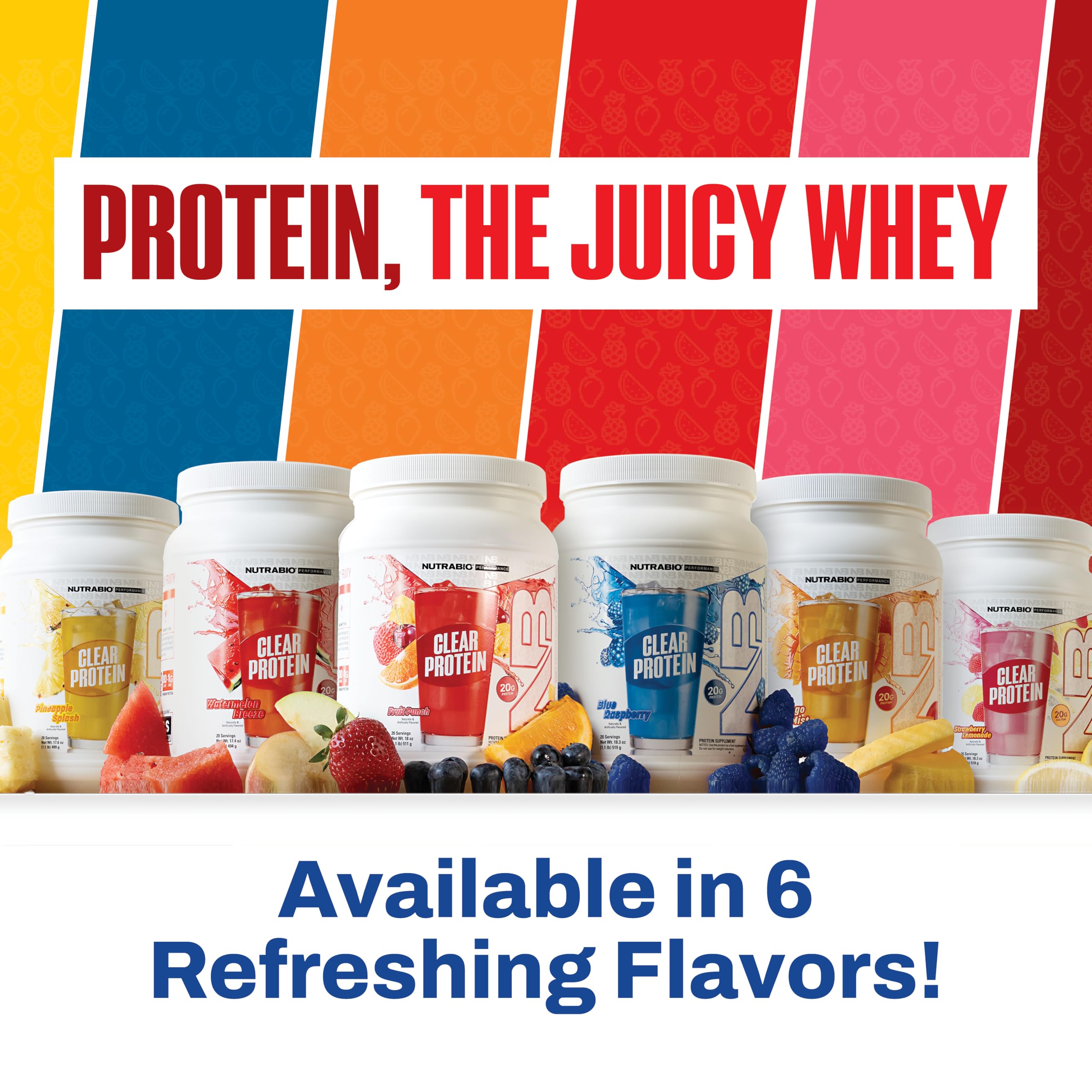 NutraBio Clear Protein Powder, Blue Raspberry - 20 Servings, 20g Clear Whey Protein Isolate, 0 Sugar, 0g Lactose, Refreshing Fruit Flavors, GLP1 Support - Bone Health - Muscle Post Workout Recovery - Image 9