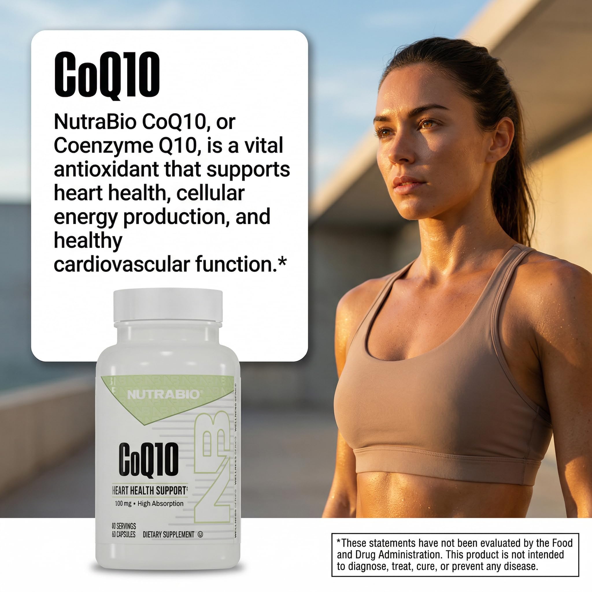 NutraBio CoQ10 Dietary Supplement, Healthy Heart Function & Cellular Energy Production, 100mg - 60 Capsules - Image 4