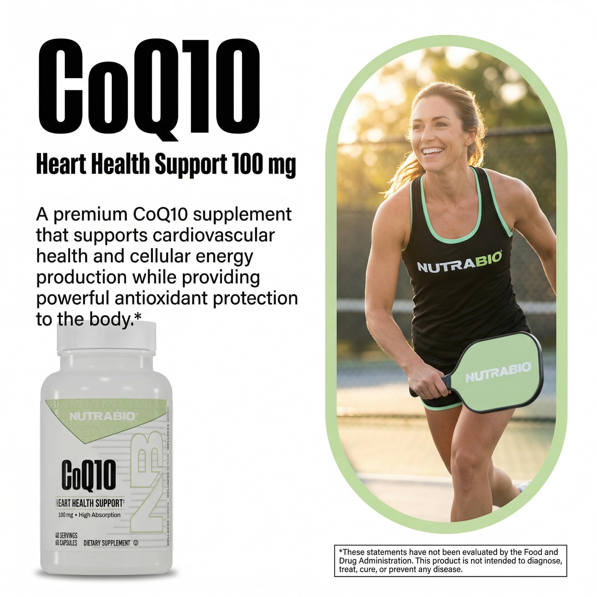NutraBio CoQ10 Dietary Supplement, Healthy Heart Function & Cellular Energy Production, 100mg - 60 Capsules - Image 7