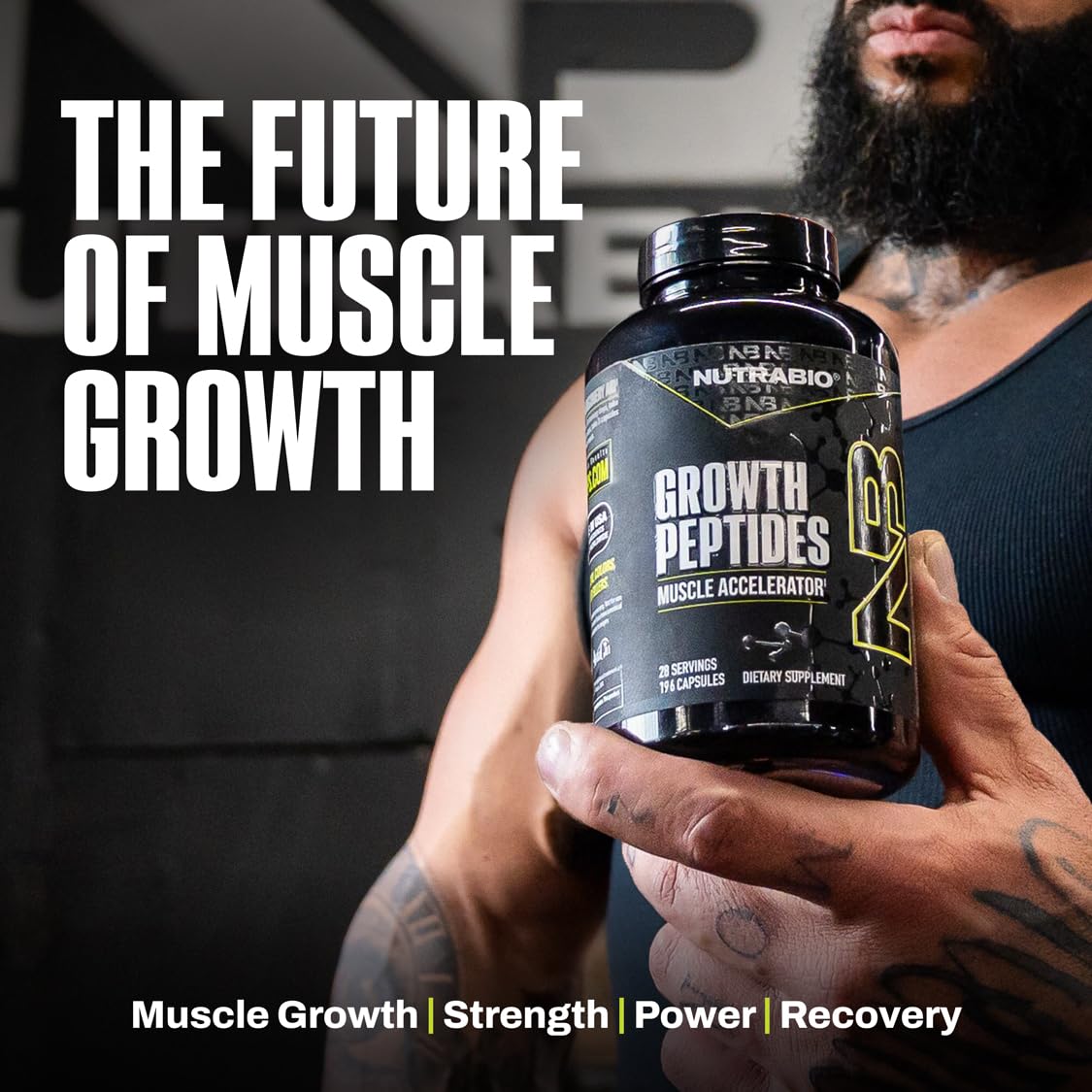 NutraBio Growth Peptides |Muscle Accelerator with DiLeucine & PeptiStrong | Peptides for Muscle Growth Men & Women- 28 Servings- 196 Capsules - Image 9