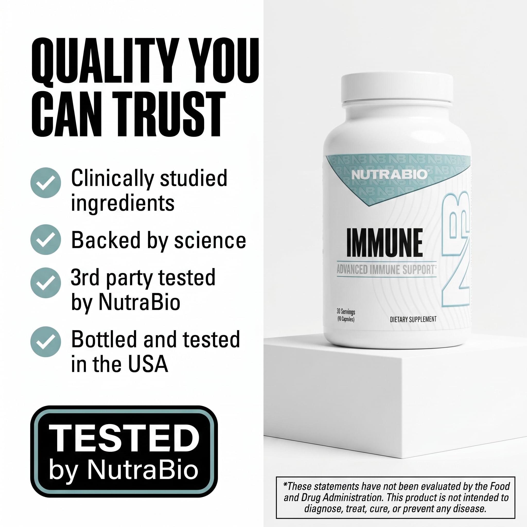 NutraBio Immune Support Supplement with EpiCor - 90 Vegetable Capsules - Image 8