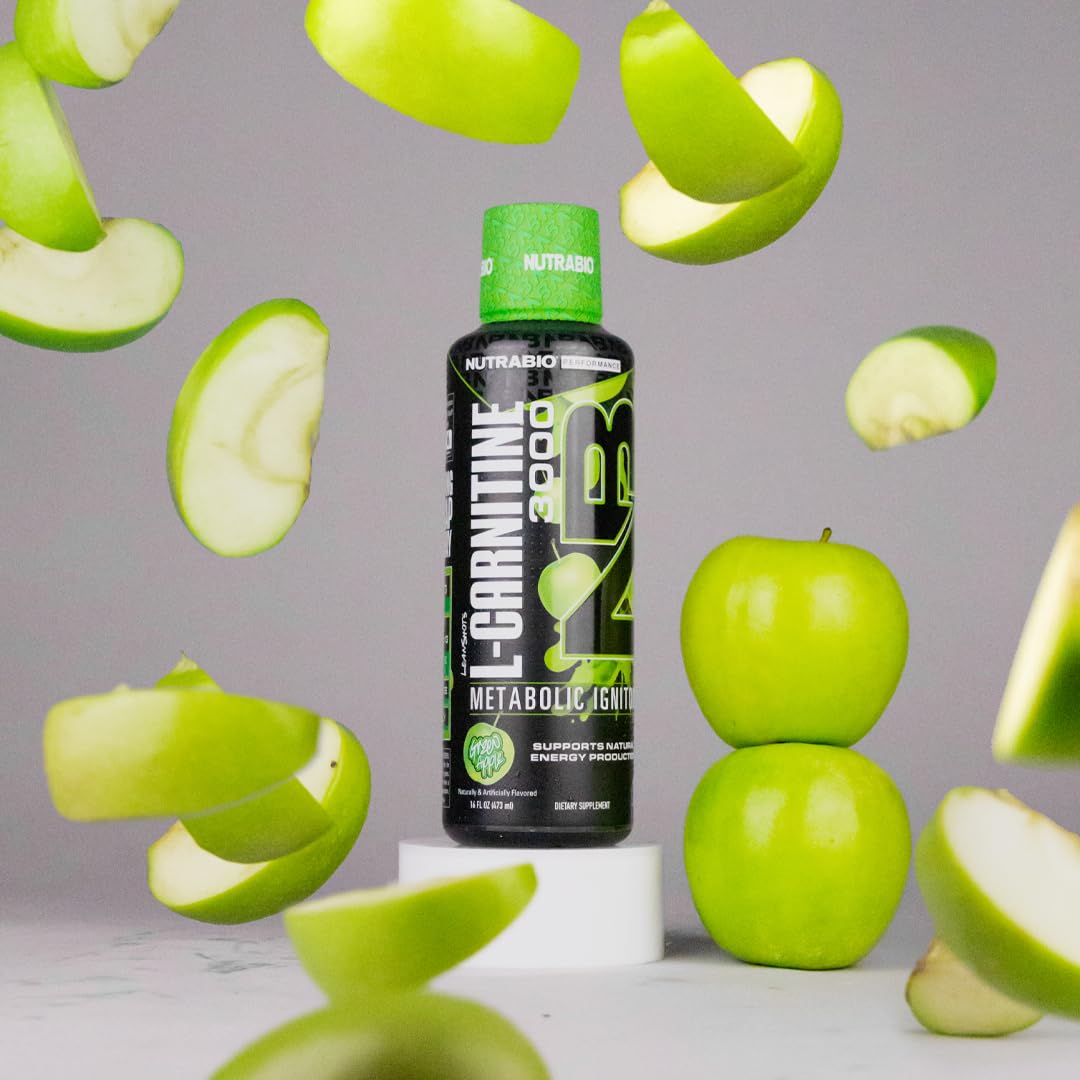 NutraBio – L-Carnitine Liquid Shots – 3000mg, (Green Apple) – 10mg of Vitamin B-5 – Zero Carbs & Sugars – Energy Production – Muscle Recovery - Image 11