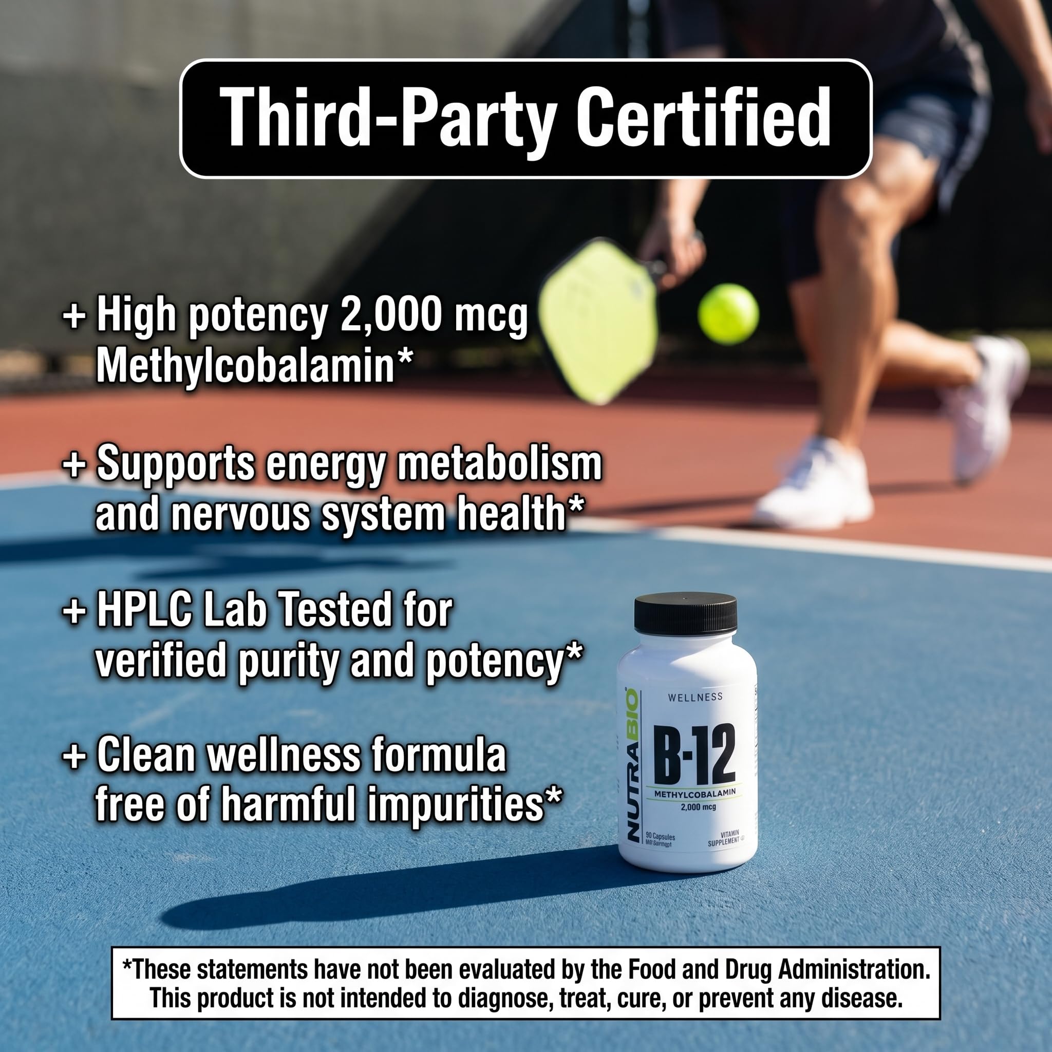 NutraBio Methyl B-12 Vitamin Supplement, 2000mcg – Promotes Cellular Health and Wellness, 90 Vegetable Capsules - Image 4