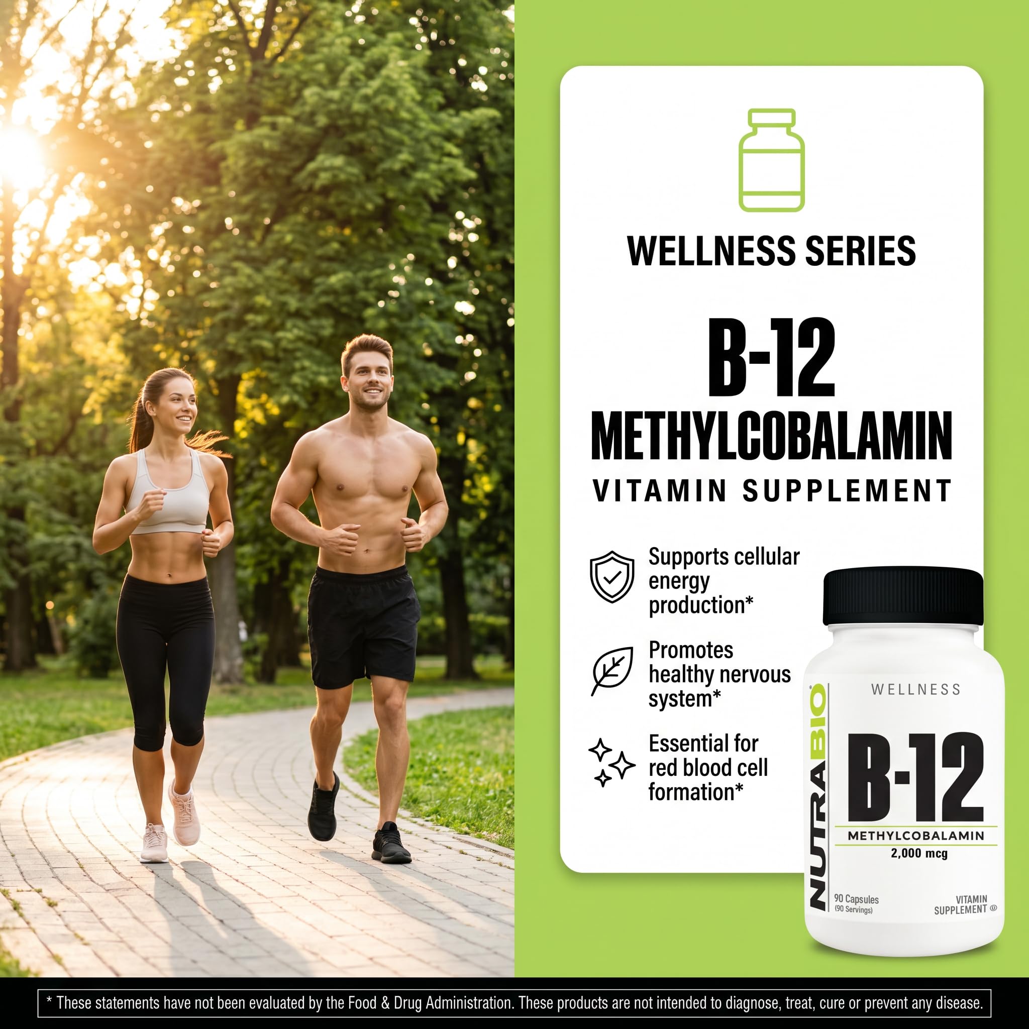 NutraBio Methyl B-12 Vitamin Supplement, 2000mcg – Promotes Cellular Health and Wellness, 90 Vegetable Capsules - Image 6