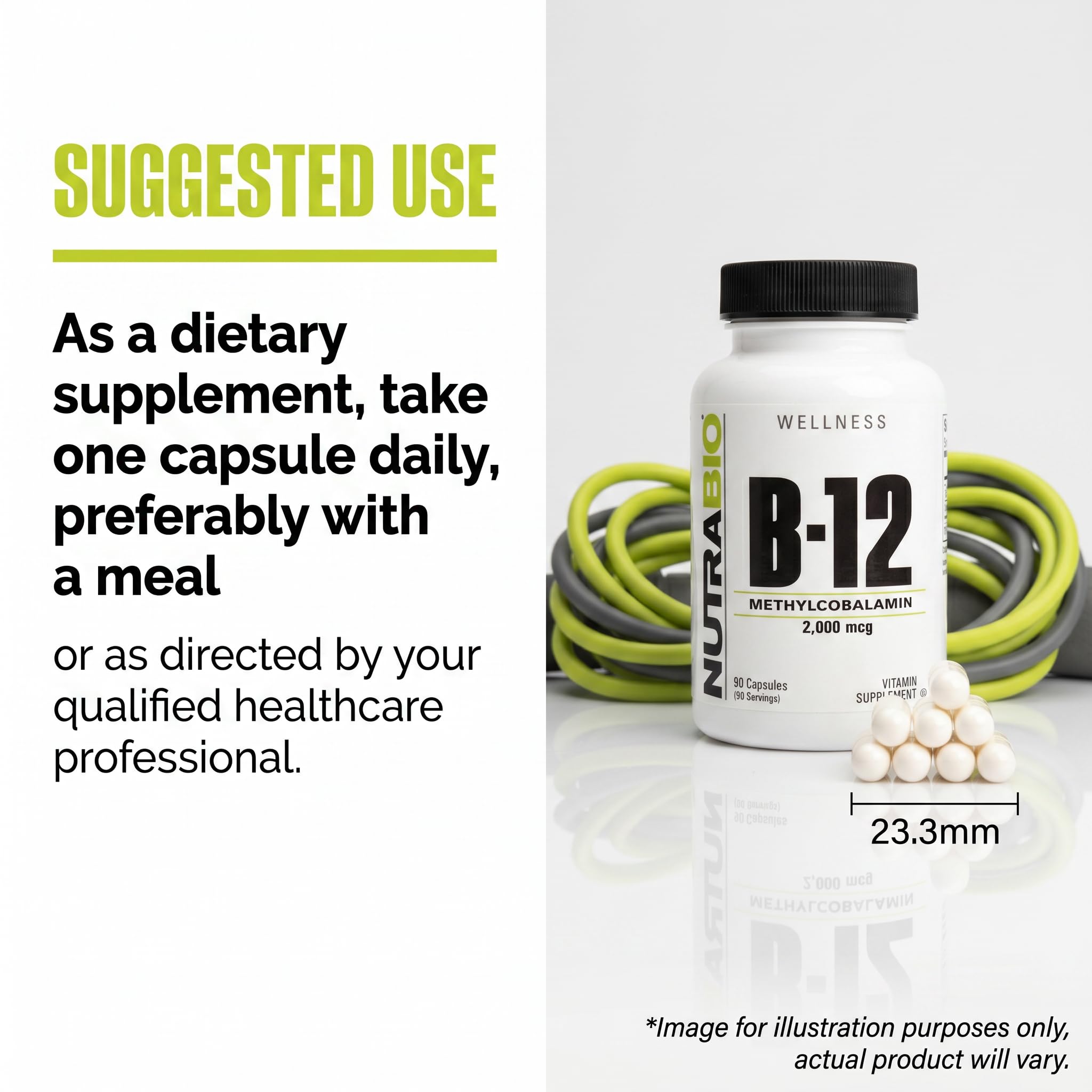 NutraBio Methyl B-12 Vitamin Supplement, 2000mcg – Promotes Cellular Health and Wellness, 90 Vegetable Capsules - Image 7