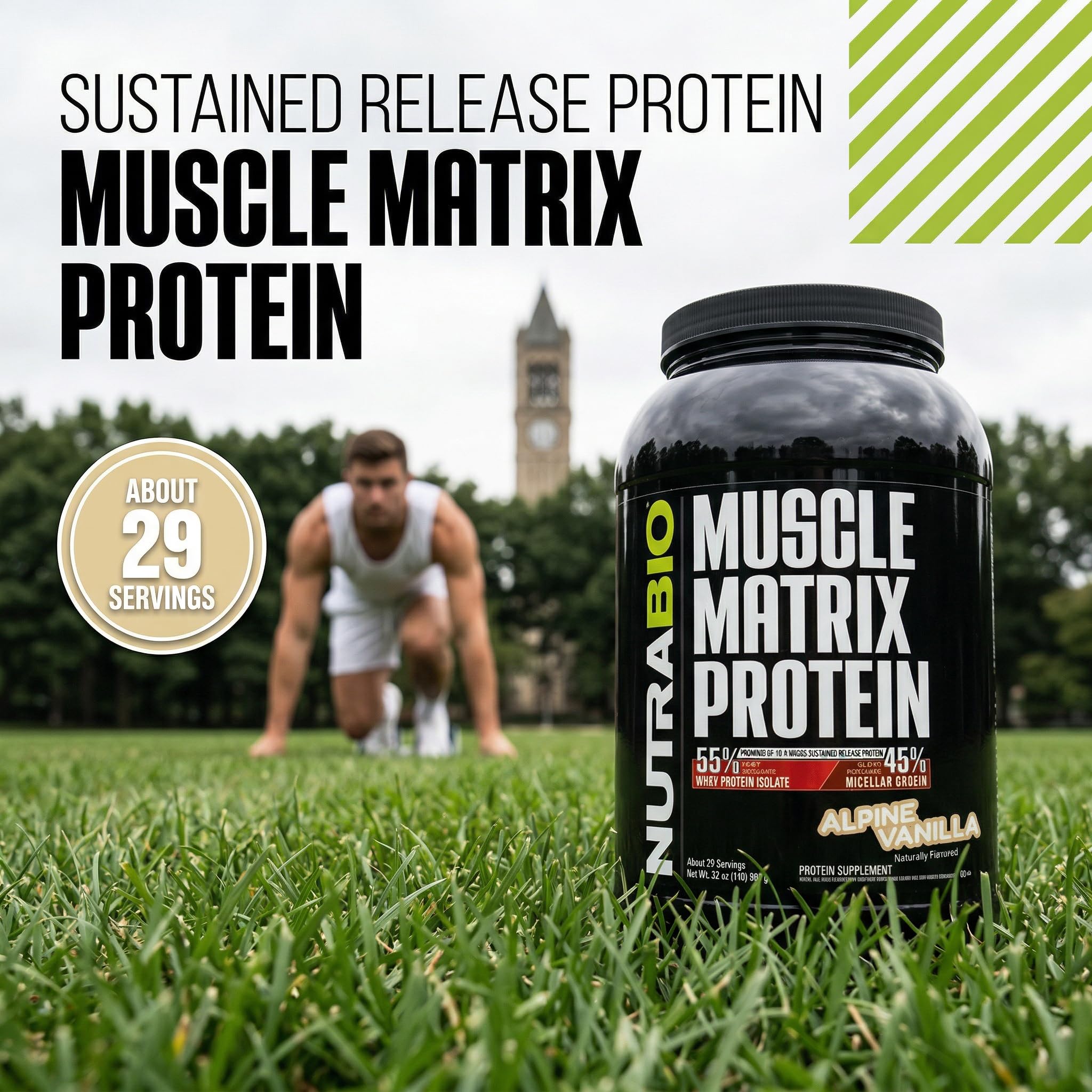 NutraBio Muscle Matrix Protein Powder - 25g of Protein Per Scoop - Whey Isolate and Micellar Casein Combo for Fast and Slow Release - Vanilla - 2 Pounds, 28 Servings - Image 8