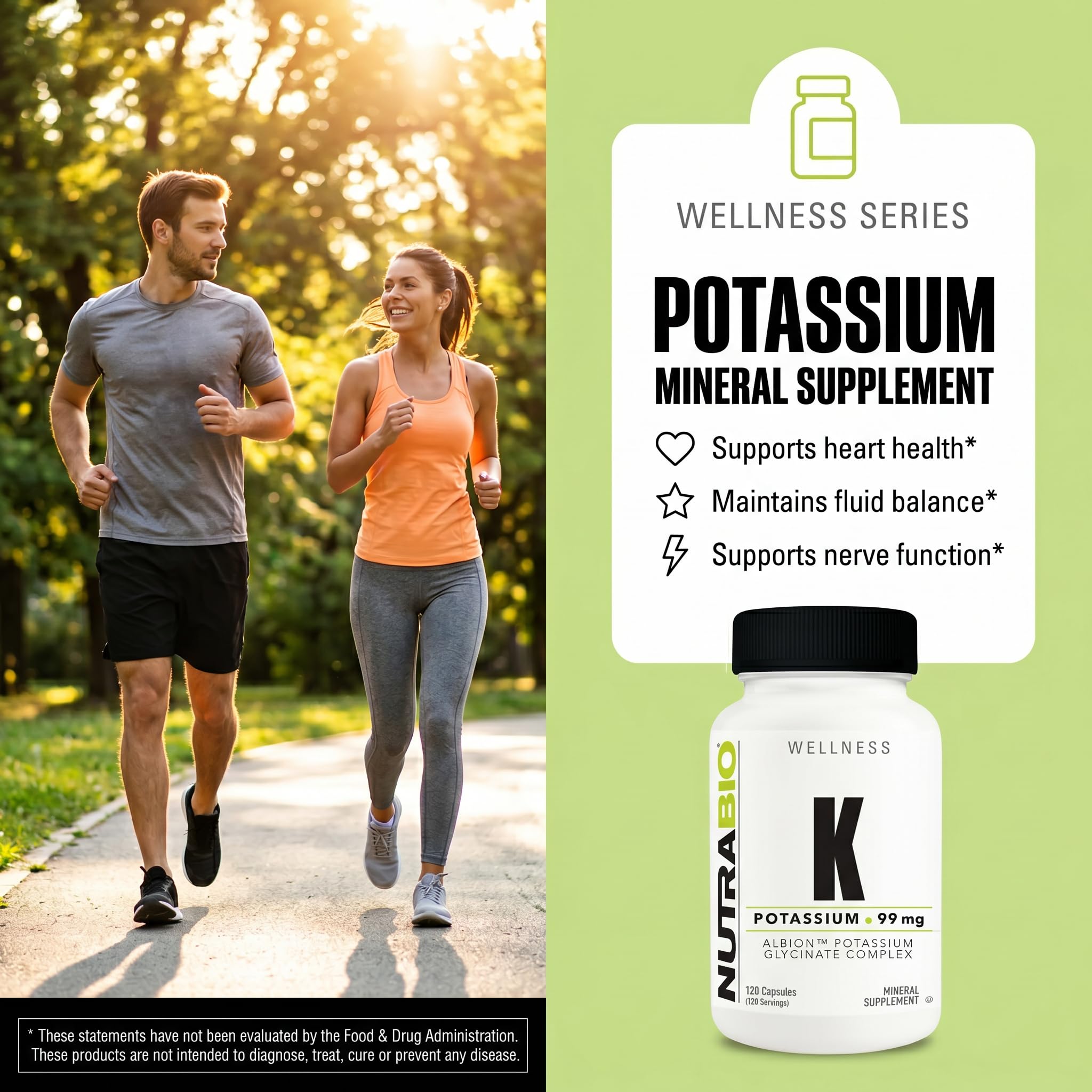 NutraBio Potassium Complex, Potassium Supplement for Healthy Heart, Bones, Muscles & Digestion, 99mg - 120 Vegetable Capsules - Image 3