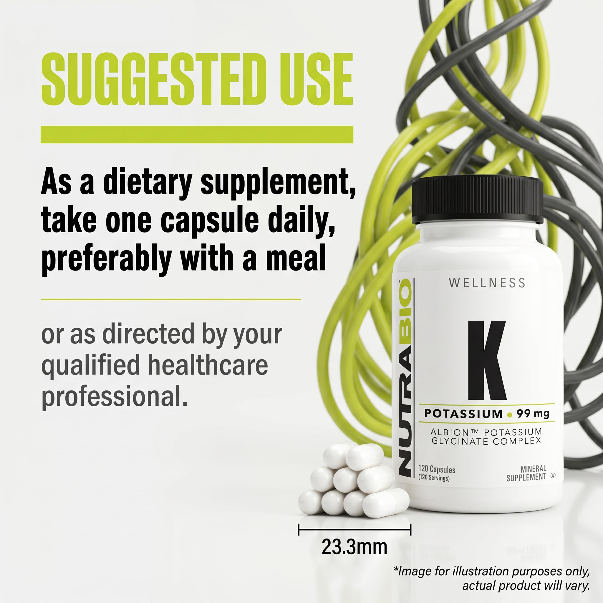 NutraBio Potassium Complex, Potassium Supplement for Healthy Heart, Bones, Muscles & Digestion, 99mg - 120 Vegetable Capsules - Image 4