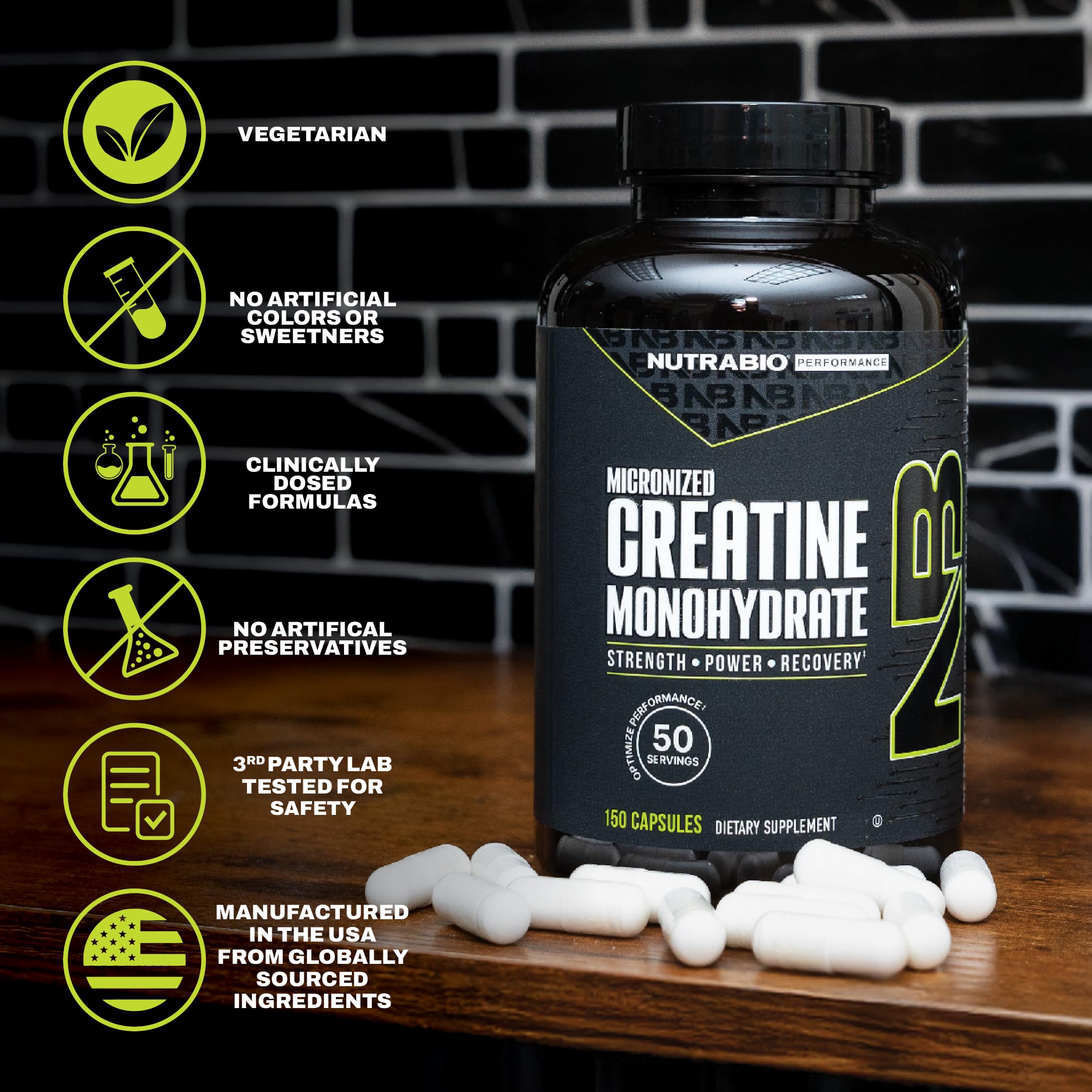 NutraBio Pure Micronized Creatine Monohydrate Capsules, Creatine Pills, Supports Bulk Muscle Energy, Recovery, and Strength - Keto Friendly, Kosher, Creatine Nutritional Supplement for Men and Women - Image 6