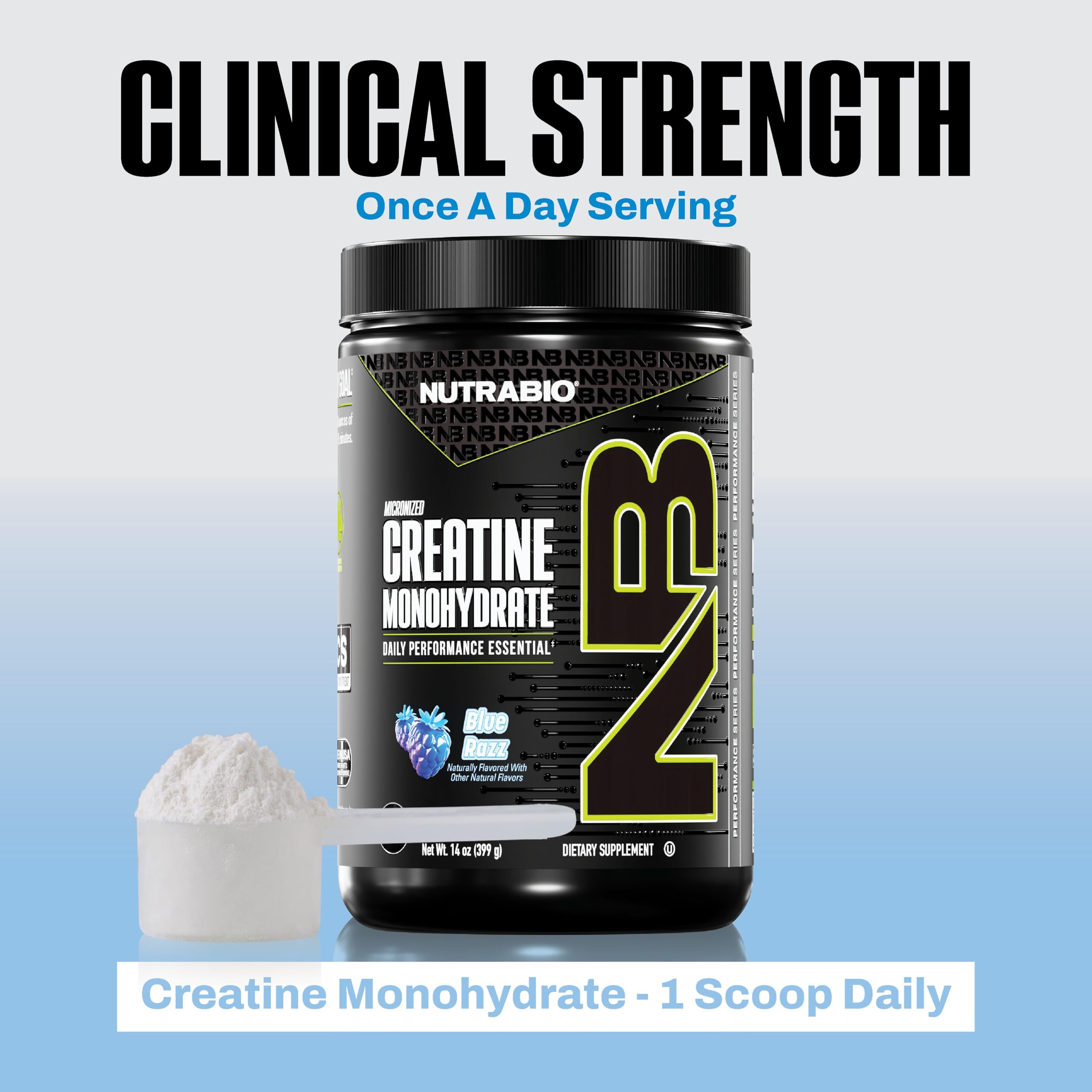 NutraBio Pure Micronized Creatine Monohydrate Powder Supplement, Blue Razz (300 g) - Supports Bulk Muscle Energy, Recovery, and Strength - HPLC Tested Creatine Powder Supplement for Men and Women - Image 9